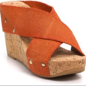 Lucky Brand Miller Cork Wedge Heels